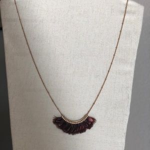 Feather necklace and earrings